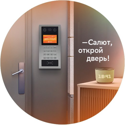 Умный домофон на двери подъезда